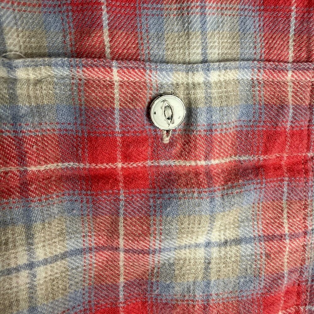 Faherty Womens Flannel Button Up Shirt Pink Blue Plaid S Outdoors Casual Boho - Picture 9 of 9